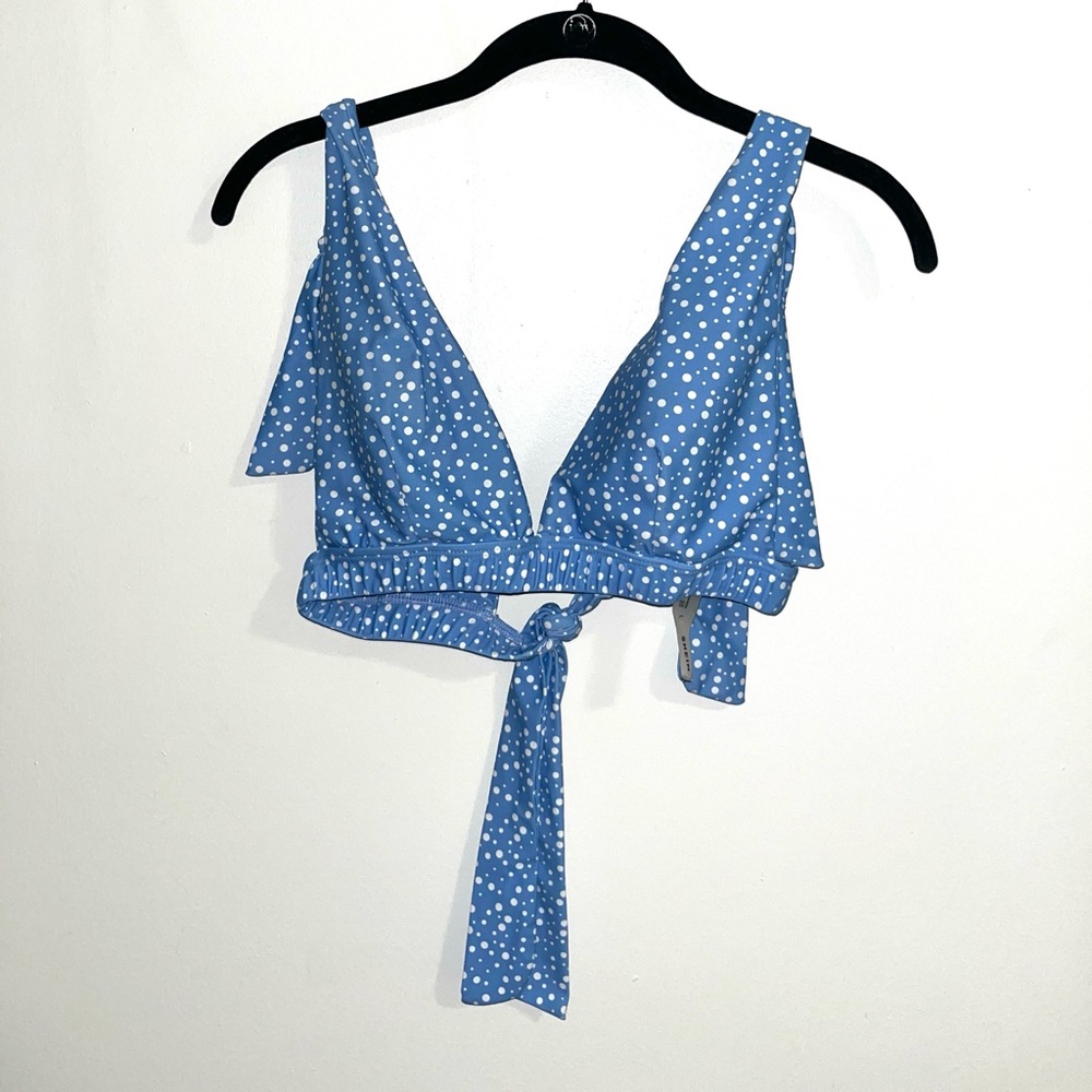 Blue & White SHEIN Matching Bikini: Adjustable top & highwaisted bottoms size: L